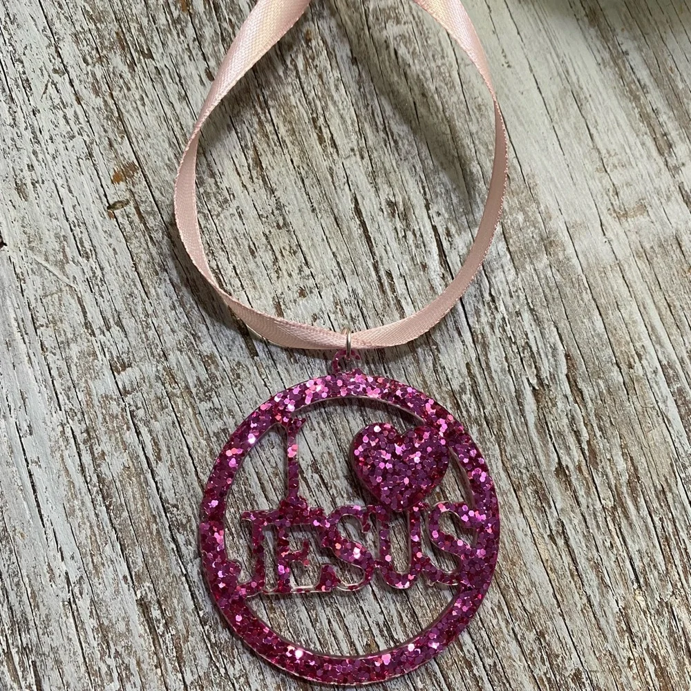 I 💗 Jesus Ornament - Jesus Christmas Ornaments Custom Color - Picture 5 of 14